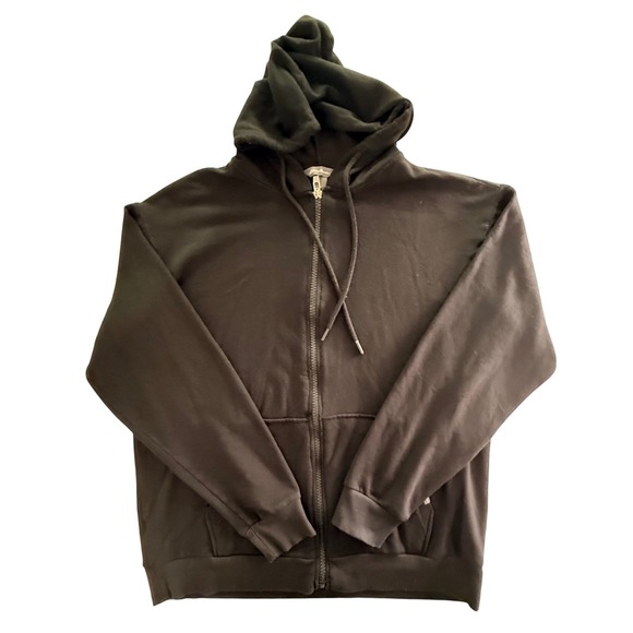 Eddie Bauer Other - Eddie Bauer Mens Black Full Zip Hoodie Sweatshirt Viscose Blend Size Large